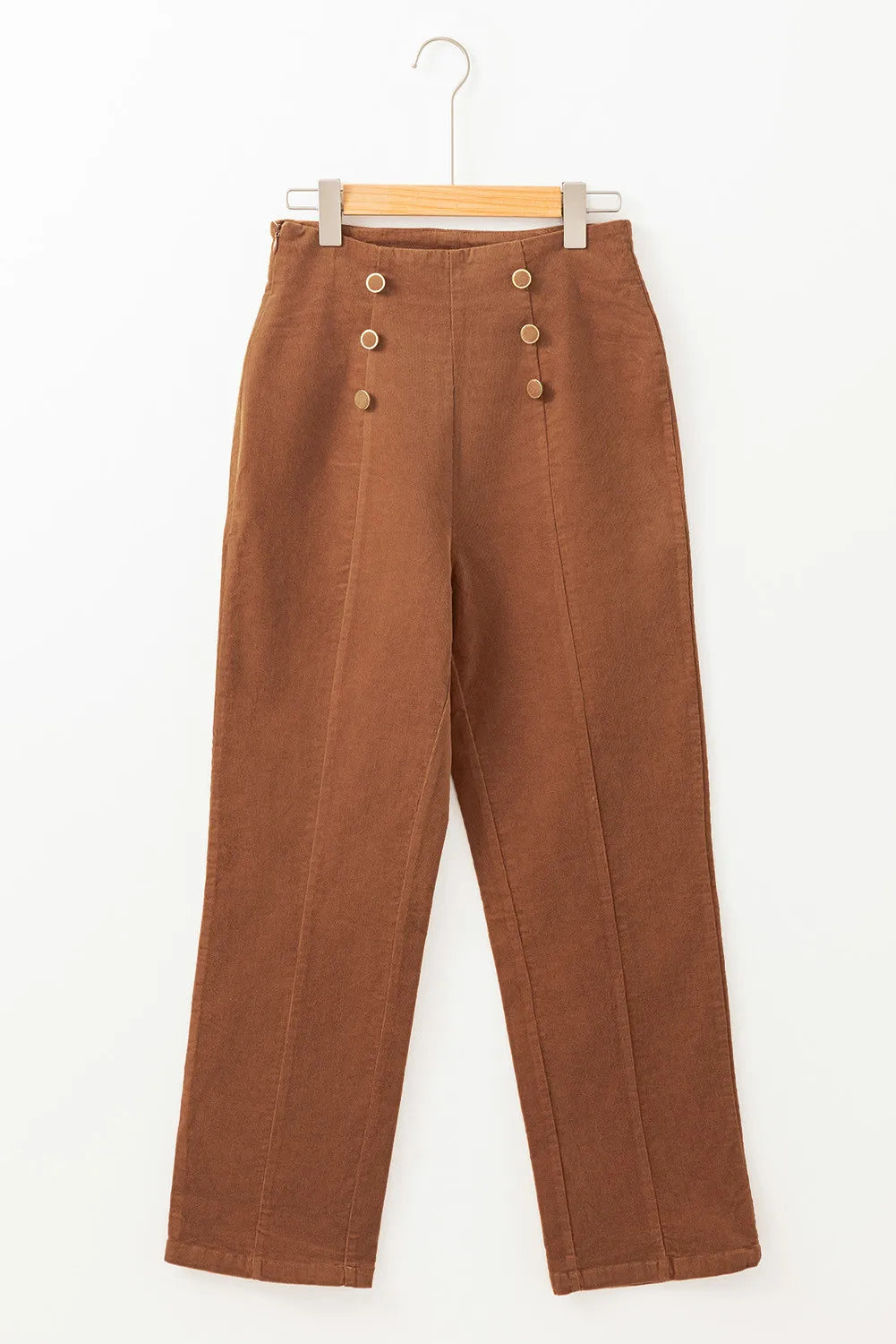 Decorative Button Straight Leg Pants