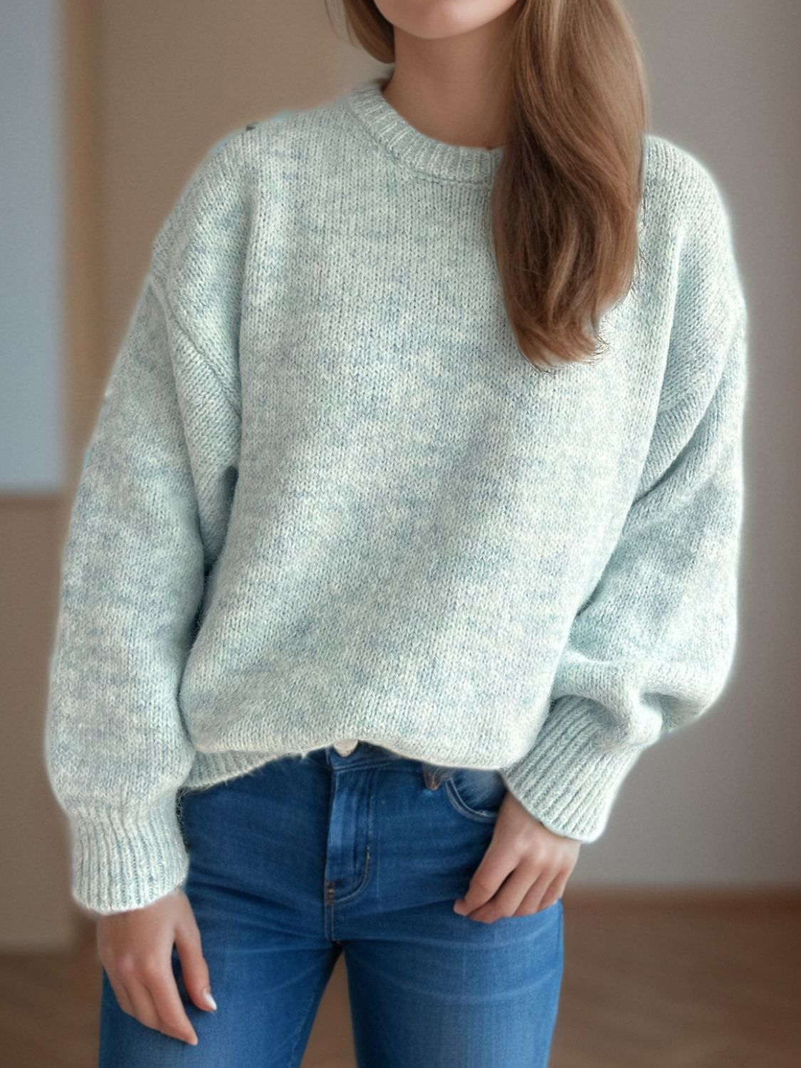 Round Neck Long Sleeve Sweater