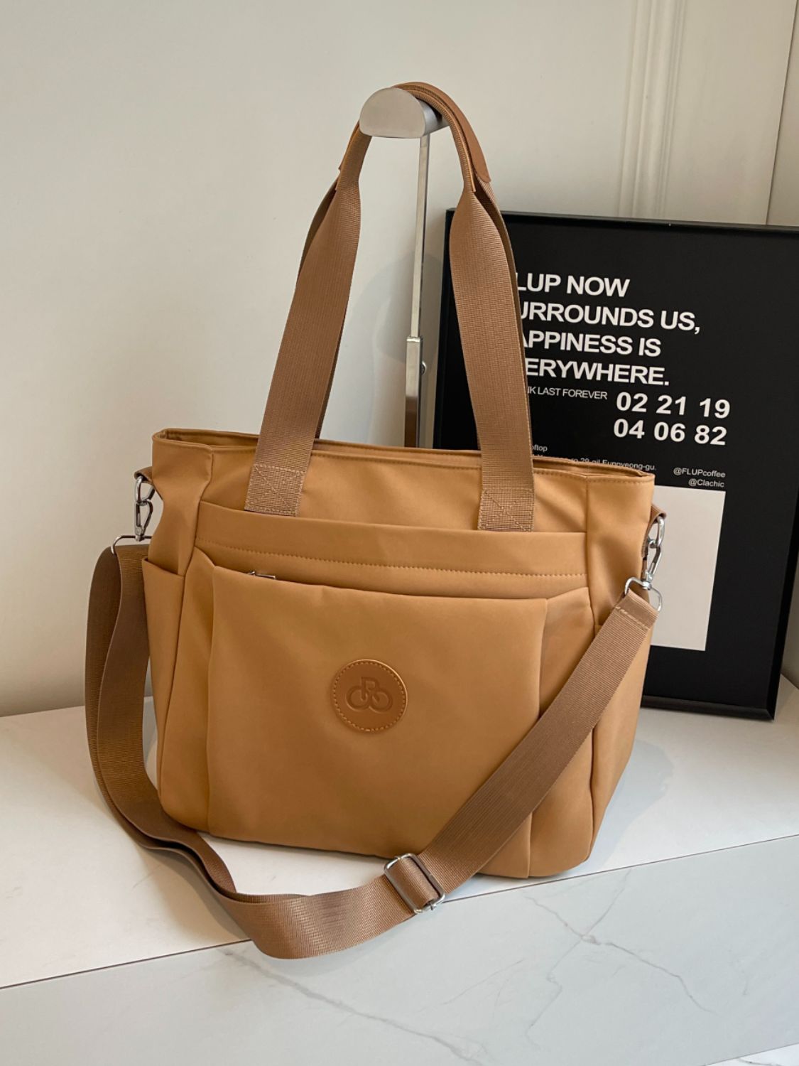 Nylon Solid Color Tote Bag